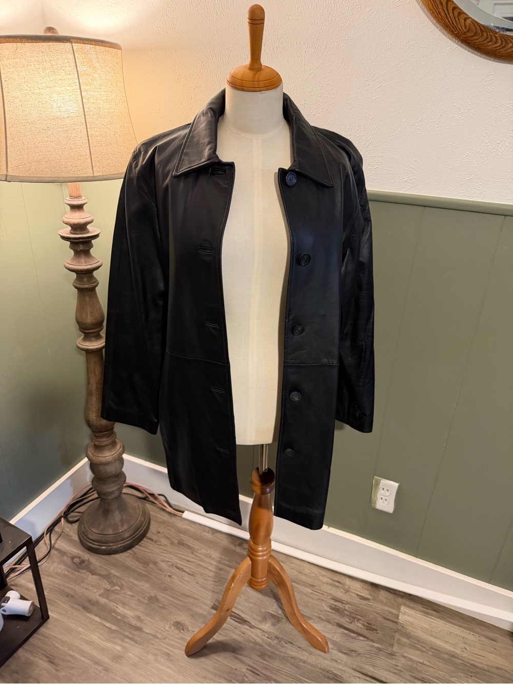 JLC New York Men's Black Leather Bomber Jacket
